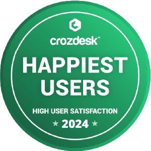 crozdesk happiest users 2024 badge