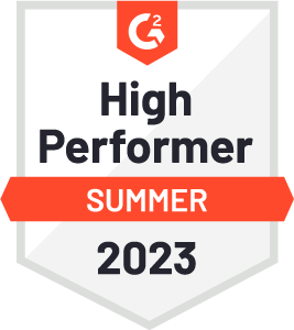 G2 hight performer Summer 2023 badge